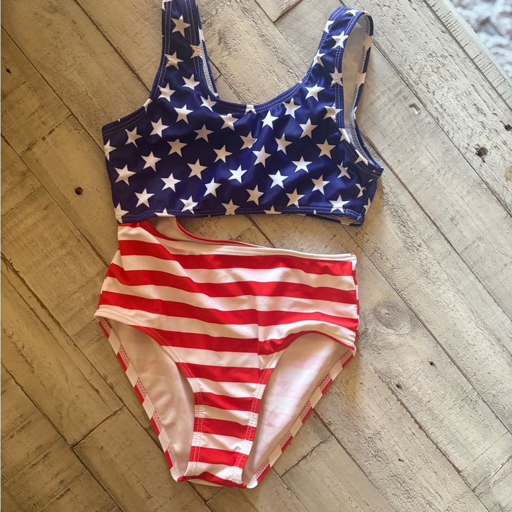 SHEIN Red white and blue Star Swimsuit